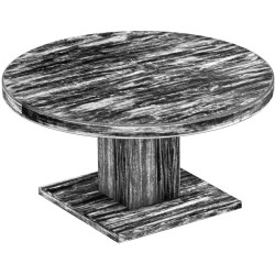 Couchtisch 100 rund Rio UNO Farbton Shabby Antik Ebenholz massiver Pinien Holztisch - Säulentisch